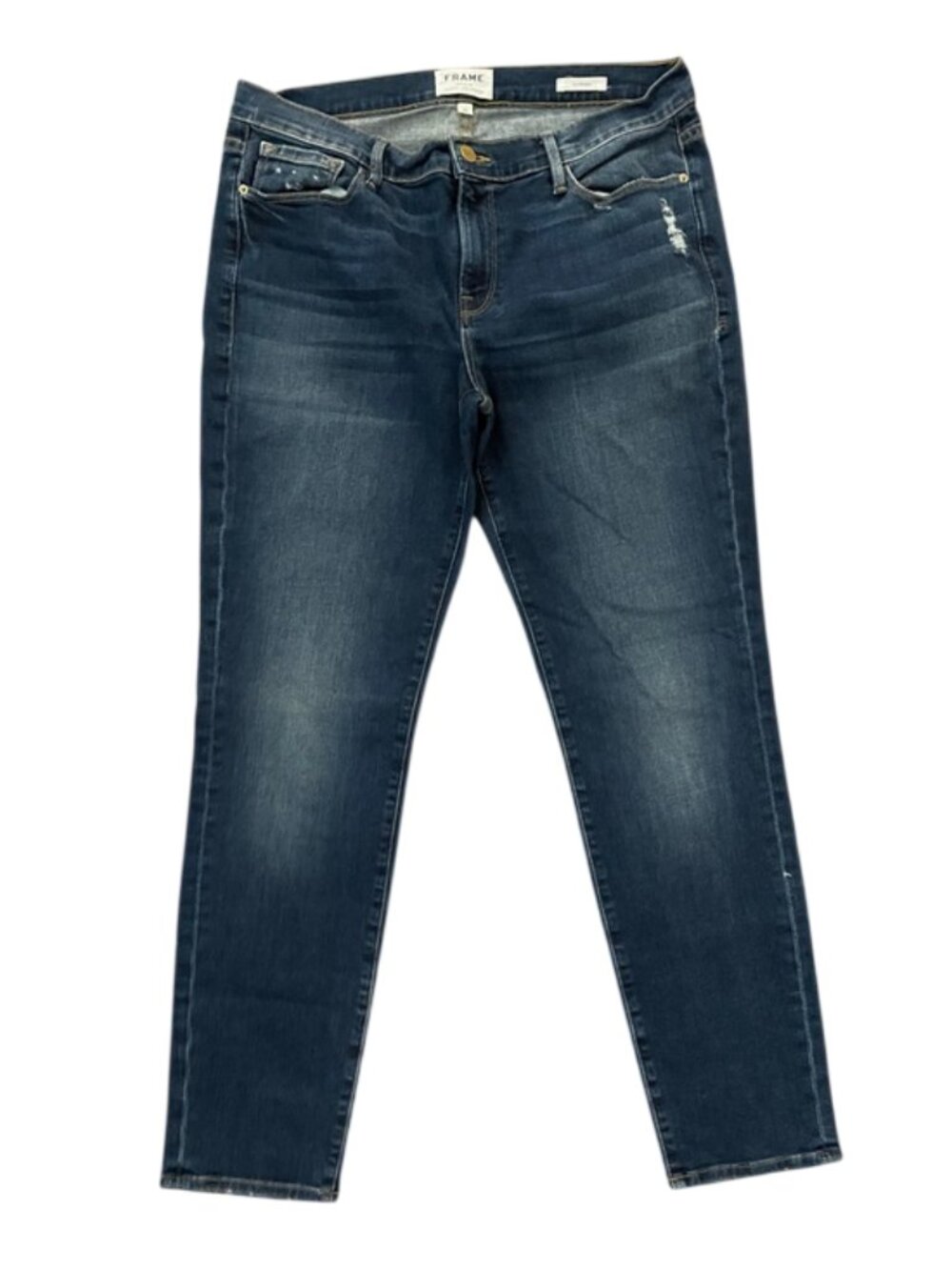 FRAME Denim Le Garcon Azure Slim Boyfriend Jeans Size 30x29 Mid Rise Stretch
